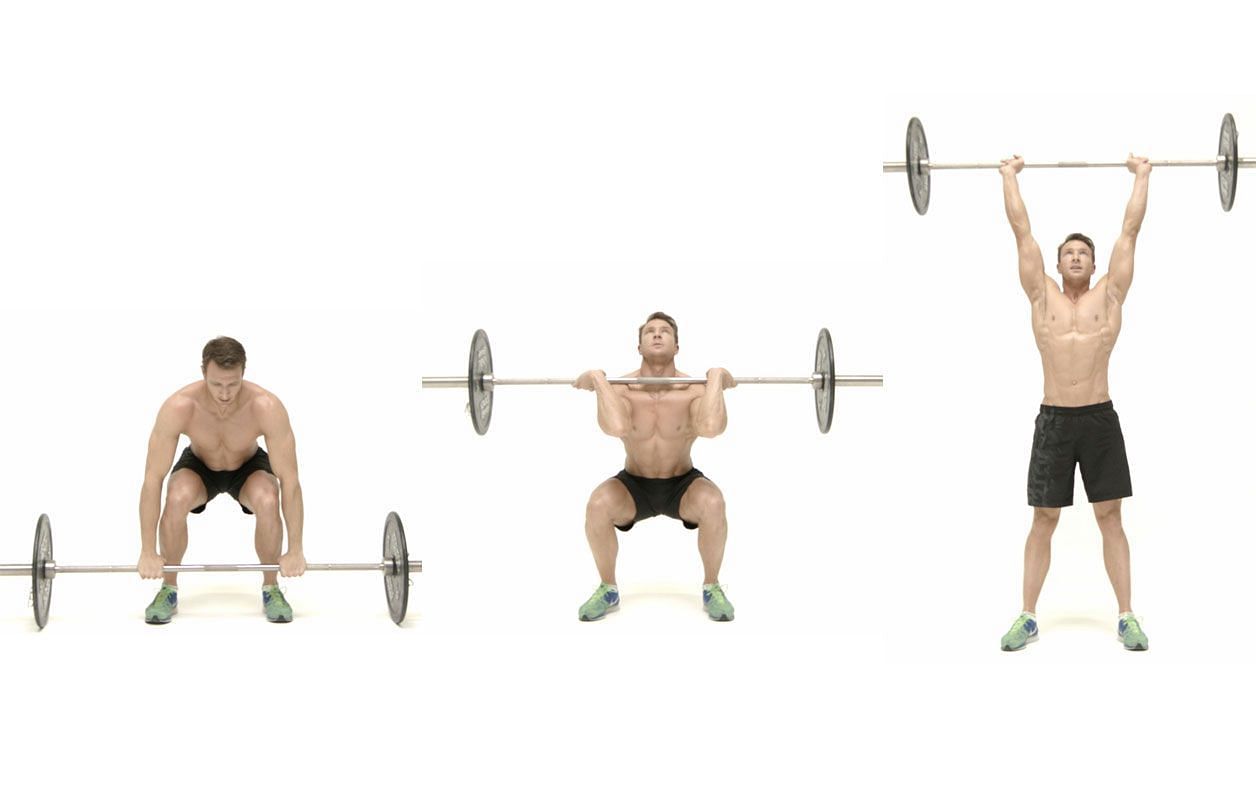 The clean and press is a full body exercise. (Image via MensHealth)